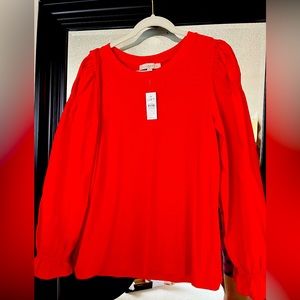 NWT red loft XL long sleeve blouse